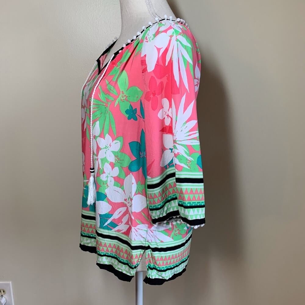 Ruby Rd Pink And Green Tunic Top Size Psmall - image 2